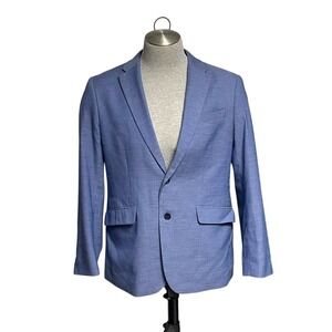 Perry Ellis Slim Fit Stretch Blue Blazer Mens 44 Short
